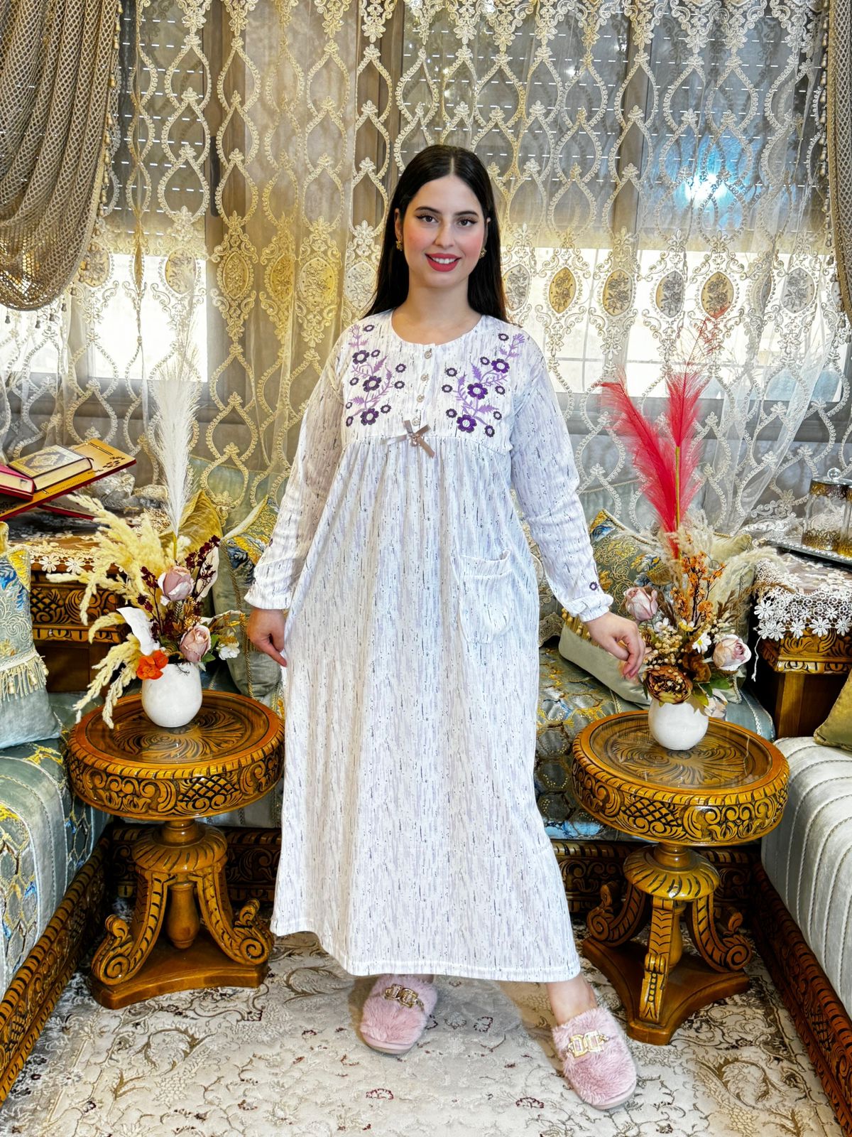 بيجامة قطن طرزة
